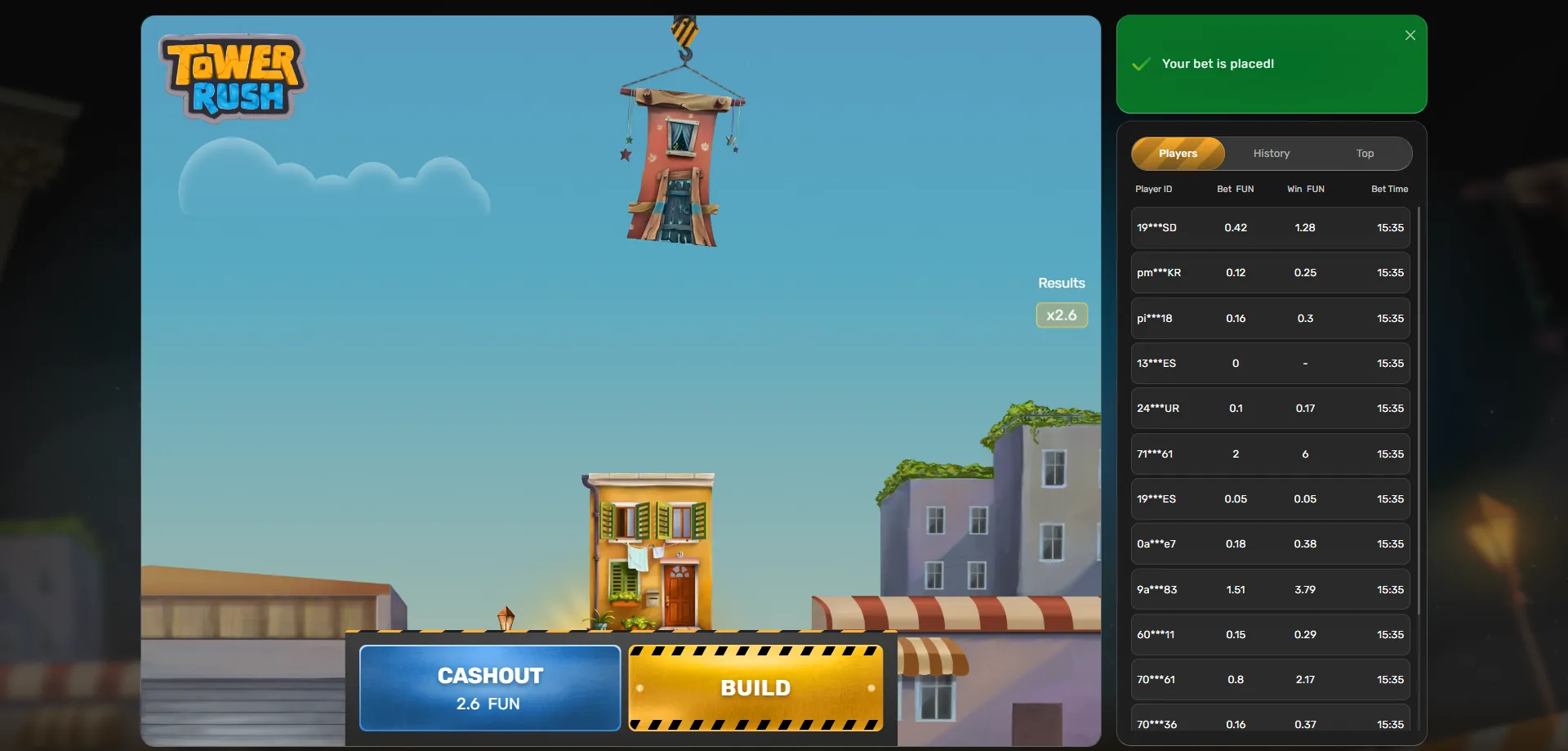 Tower Rush crash game by Galaxsys – official overview India