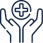 hand showing healthcare logo